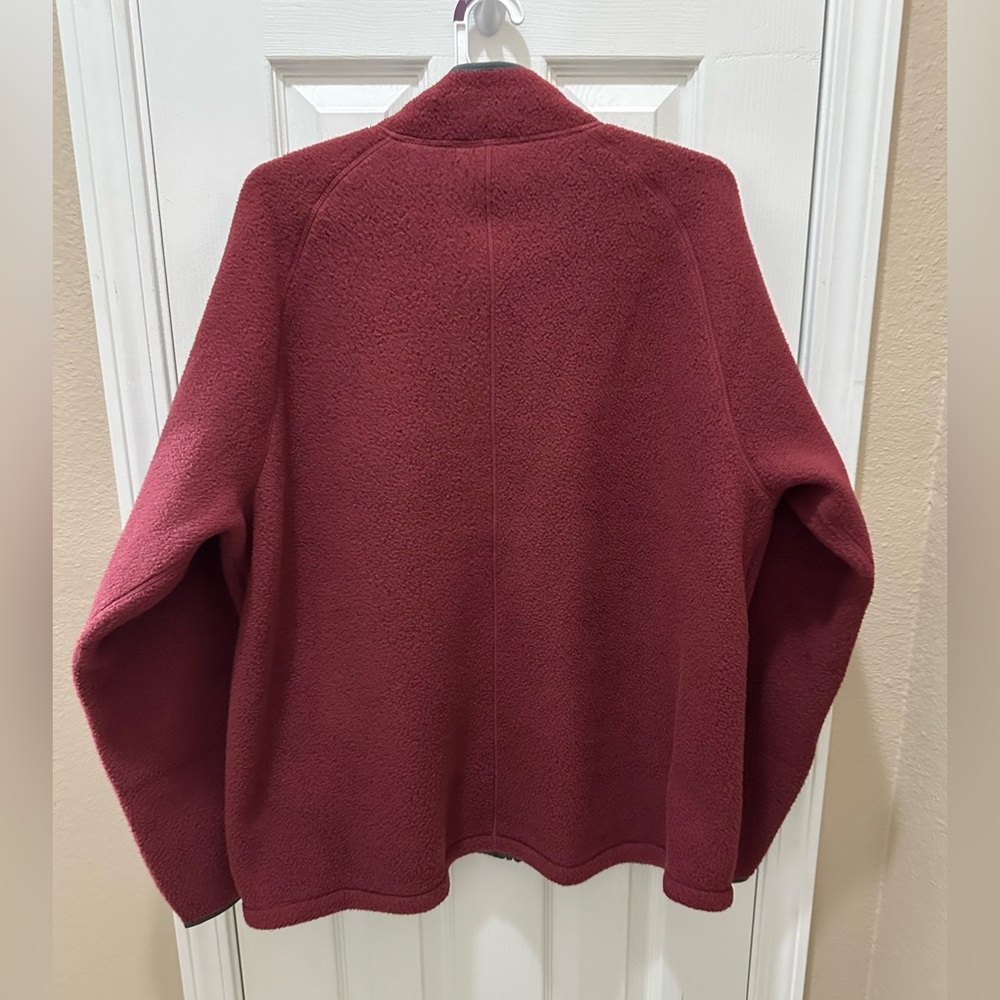 LL BEAN Maroon fleece full zip jacket size XL - Picture 9 of 11